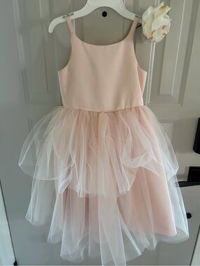 Us Angels Blush Pink Chiffon Flower Girl Dress
